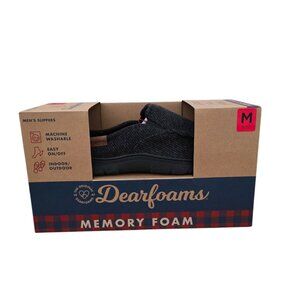 Dearfoams Mens Indoor Outdoor Memory Foam Clog Slippers Black M 9 10 New